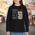 Book Lovers Books Cats Life Is Sweet Cat Lover Youth Long Sleeve Tee