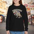 Book Reading Dinosaur T-Rex Dino Bookworm Youth Long Sleeve Tee