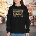 Bookcase Driving My Husband Crazy One Book At A Time Youth Long Sleeve Tee