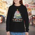 All Booked For Christmas Book Tree Lights Christmas Library Youth Long Sleeve Tee All Booked For Christmas Book Tree Lights Christmas Library Youth Long Sleeve Tee