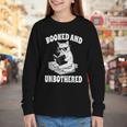 Booked And Unbothered Cat Reading Book Lovers Youth Long Sleeve Tee