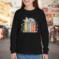 Books Lover Cute Sleepy Cat Relax Reading Vibe Youth Long Sleeve Tee