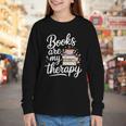 Books Are My Therapy Book Lover Coffee Books Flowers Bookish Youth Long Sleeve Tee Books Are My Therapy Book Lover Coffee Books Flowers Bookish Youth Long Sleeve Tee