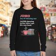 Books Saying JOMO Joy Of Missing Out For Bookworms Youth Long Sleeve Tee