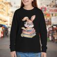 Bunny Rabbit Reading Books Rabbit Books Bunny Reader Youth Long Sleeve Tee