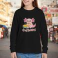 Caffelotl Cute Axolotl Pun Coffee Book Lover Kawaii Humor Youth Long Sleeve Tee Caffelotl Cute Axolotl Pun Coffee Book Lover Kawaii Humor Youth Long Sleeve Tee