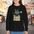 Cat Reading Book Youth Long Sleeve Tee