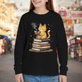 Cat Reading Books Youth Long Sleeve Tee