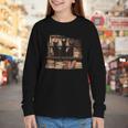 Cats Antique Books Academia Library Aesthetic Bookworm Youth Long Sleeve Tee