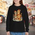 Cats Reading Books Christmas Tree Youth Long Sleeve Tee