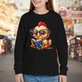 Chicken Reading a Book Farm Animal Chick Youth Long Sleeve Tee Chicken Reading a Book Farm Animal Chick Youth Long Sleeve Tee