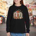 Christmas Book Pumpkin Reading Holiday Lovers Teacher Youth Long Sleeve Tee