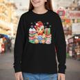 Christmas Gingerbread Man Reading Book Snowflake Teacher Youth Long Sleeve Tee Christmas Gingerbread Man Reading Book Snowflake Teacher Youth Long Sleeve Tee