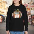I Closed My Book To Be Here Fall Pumpkin Youth Long Sleeve Tee