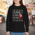 I Closed My Book To Be Here Ugly Christmas Sweater Youth Long Sleeve Tee