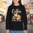 Coffee Cats And Books Lover For Women & Men Coffee Youth Long Sleeve Tee Coffee Cats And Books Lover For Women & Men Coffee Youth Long Sleeve Tee