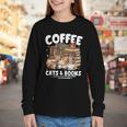 Coffee Cats And Books Cats And Reading Lovers Youth Long Sleeve Tee