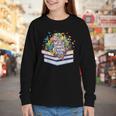 Color Our World Summer Reading 2025 Cute Book Wildflowers Youth Long Sleeve Tee