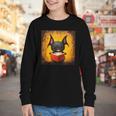 Colorful Sketch Oil Painting Of A Bat Reading Book Youth Long Sleeve Tee