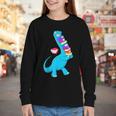 Cool Dinosaur Books Art For Men Women Libarian Book Lover Youth Long Sleeve Tee