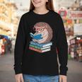 Cool Hedgehog Book Nerd Readers Youth Long Sleeve Tee