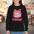 Coquette Bow All Booked For Valentine Book Lover Bookish Youth Long Sleeve Tee