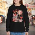 Coquette Teacher School Supplies Bows Books Globe Apple Cute Youth Long Sleeve Tee