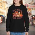 Cozy Readers Book Society Teacher Reading Floral Pumpkin Tee Youth Long Sleeve Tee