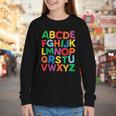 Cute ABCs Shirt Alphabet Colorful Letters Reading Books Kids Youth Long Sleeve Tee