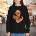 Cute Bookworm Worm Reading Book Glasses Nerdy Youth Long Sleeve Tee