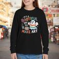 Cute Ghost Book Halloween Spooky Boo School Art Teacher Youth Long Sleeve Tee Cute Ghost Book Halloween Spooky Boo School Art Teacher Youth Long Sleeve Tee