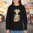 Cute Giraffe With Book Floral Bookworm Librarian Book Lover Youth Long Sleeve Tee Cute Giraffe With Book Floral Bookworm Librarian Book Lover Youth Long Sleeve Tee