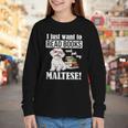 Cute Glasses Read Books & Pet My Maltese Lover Youth Long Sleeve Tee