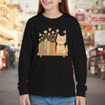 Cute Kawaii Cat Books Flowers Youth Long Sleeve Tee