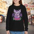 Cute Pastel Goth Bat Reading Book Youth Long Sleeve Tee Cute Pastel Goth Bat Reading Book Youth Long Sleeve Tee