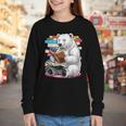Cute Polar Bear Is Reading a Book Reading Polar Bear Youth Long Sleeve Tee