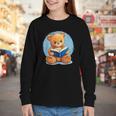 Cute Teddy Bear Reading Book Fun Youth Long Sleeve Tee
