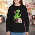 Dino Reading Read Reading Librarian Book Men Boys Kids Youth Long Sleeve Tee Dino Reading Read Reading Librarian Book Men Boys Kids Youth Long Sleeve Tee