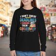 Don’t Sweat Deadlines Book Writer Author Writing Novelist Youth Long Sleeve Tee
