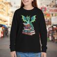 Dragon Reading Books Fantasy Lovers Mythical Creatures Youth Long Sleeve Tee Dragon Reading Books Fantasy Lovers Mythical Creatures Youth Long Sleeve Tee