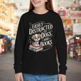 Easily Distracted By Dogs And Books Reader Animal Dog Youth Long Sleeve Tee Easily Distracted By Dogs And Books Reader Animal Dog Youth Long Sleeve Tee