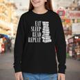 Eat Sleep Read Repeat Reading Book Librarian Men Women Kids Youth Long Sleeve Tee