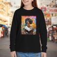 Educated Afro Girl Reading Book Lover History Month Youth Long Sleeve Tee