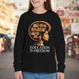 Education Is Freedom Afro Woman Book Illustration Youth Long Sleeve Tee
