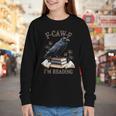 F-CAW-F Crow Book Lover Reader Gothic Humor Youth Long Sleeve Tee