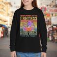 Fantasy Reader Society Reading Book Retro Bookworm Reader Youth Long Sleeve Tee