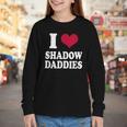 Fantasy Romantasy Book Lover I Love Heart Shadow Daddies Youth Long Sleeve Tee
