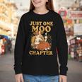 Floral Cow Reading Pun Just One More Chapter Cozy Book Lover Youth Long Sleeve Tee