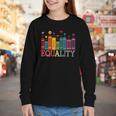 Floral Flower Book Equality Human Rights Women's Rights Youth Long Sleeve Tee