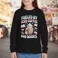Fueled By Iced Coffee And Books Book Lover Retro Youth Long Sleeve Tee